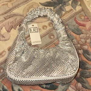 Urban Expressions Shimmering Silver Shoulder Bag brand new